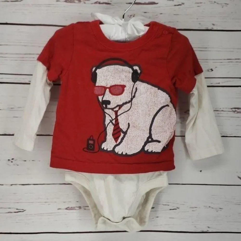 Old Navy Polar Bear Music Infants‎ 12/18 Bodysuit